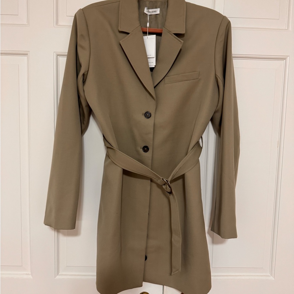 Anine Bing Tan Belted Blazer